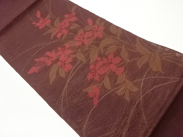 JAPANESE FUKURO OBI FOR SUMMER / WOVEN FLOWER
